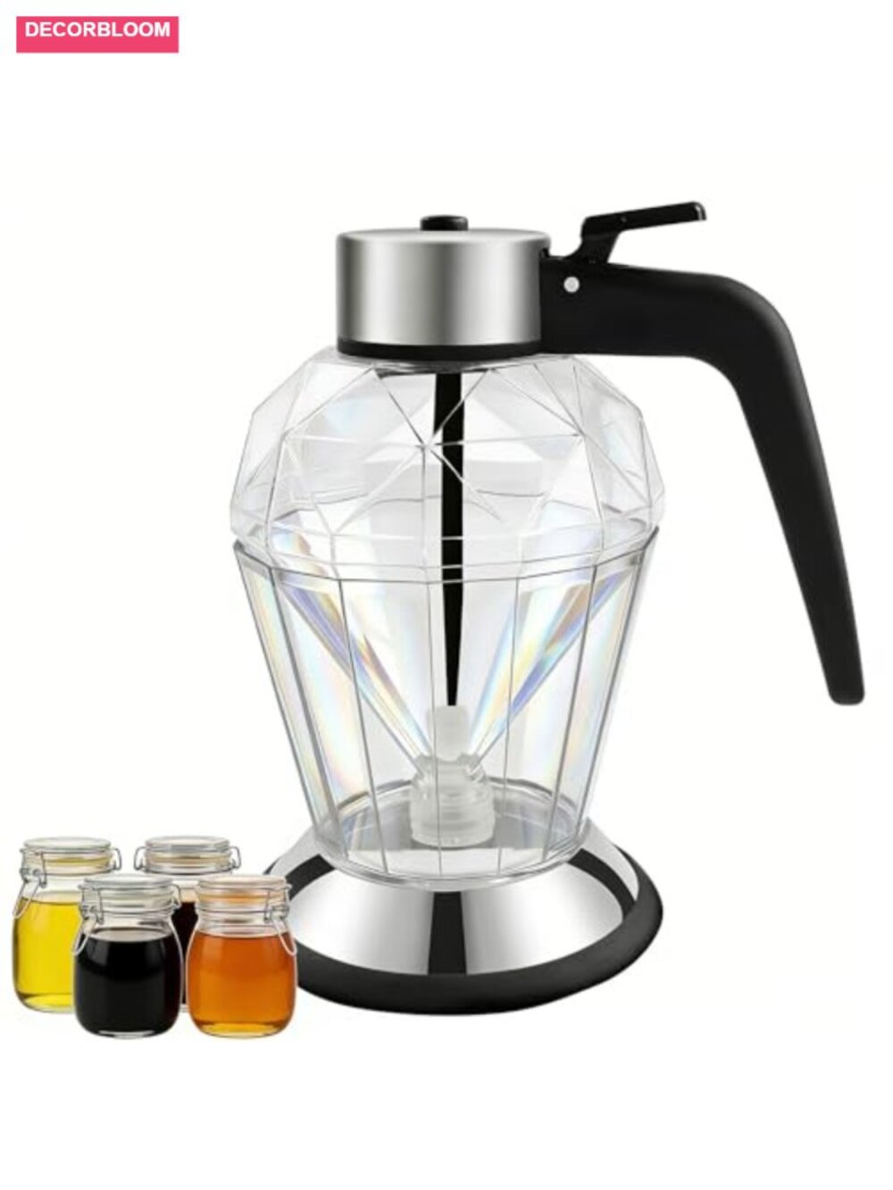 8oz Glass Oil Dispenser with Stainless Steel Lid Drip-Free Precision Spout